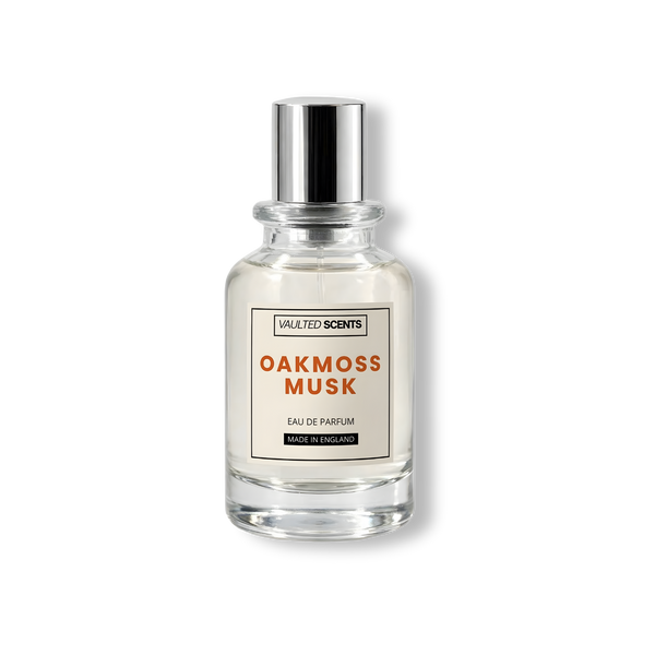 Oakmoss Musk - inspired by Aventus - is a bold, masculine woody fragrance crafted in England.