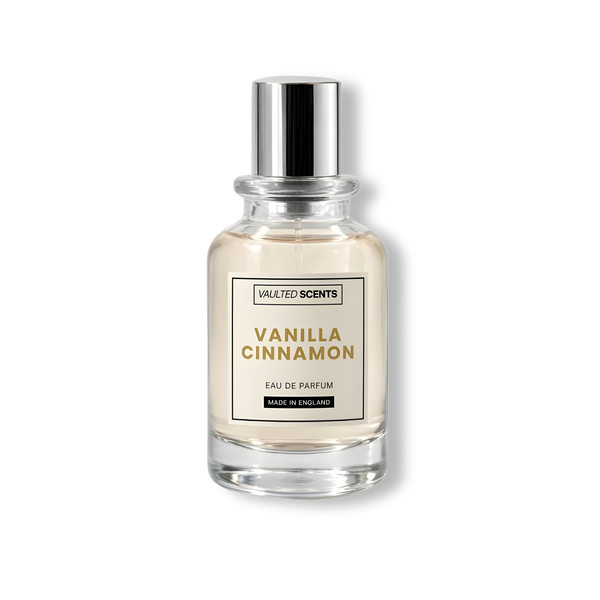 Vanilla Cinnamon perfume inspired by Kilian Angels' Share — warm cognac, cinnamon and vanilla EDP crafted in England by Vaulted Scents